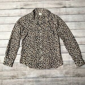J. Crew Animal Print Button Down Shirt.
